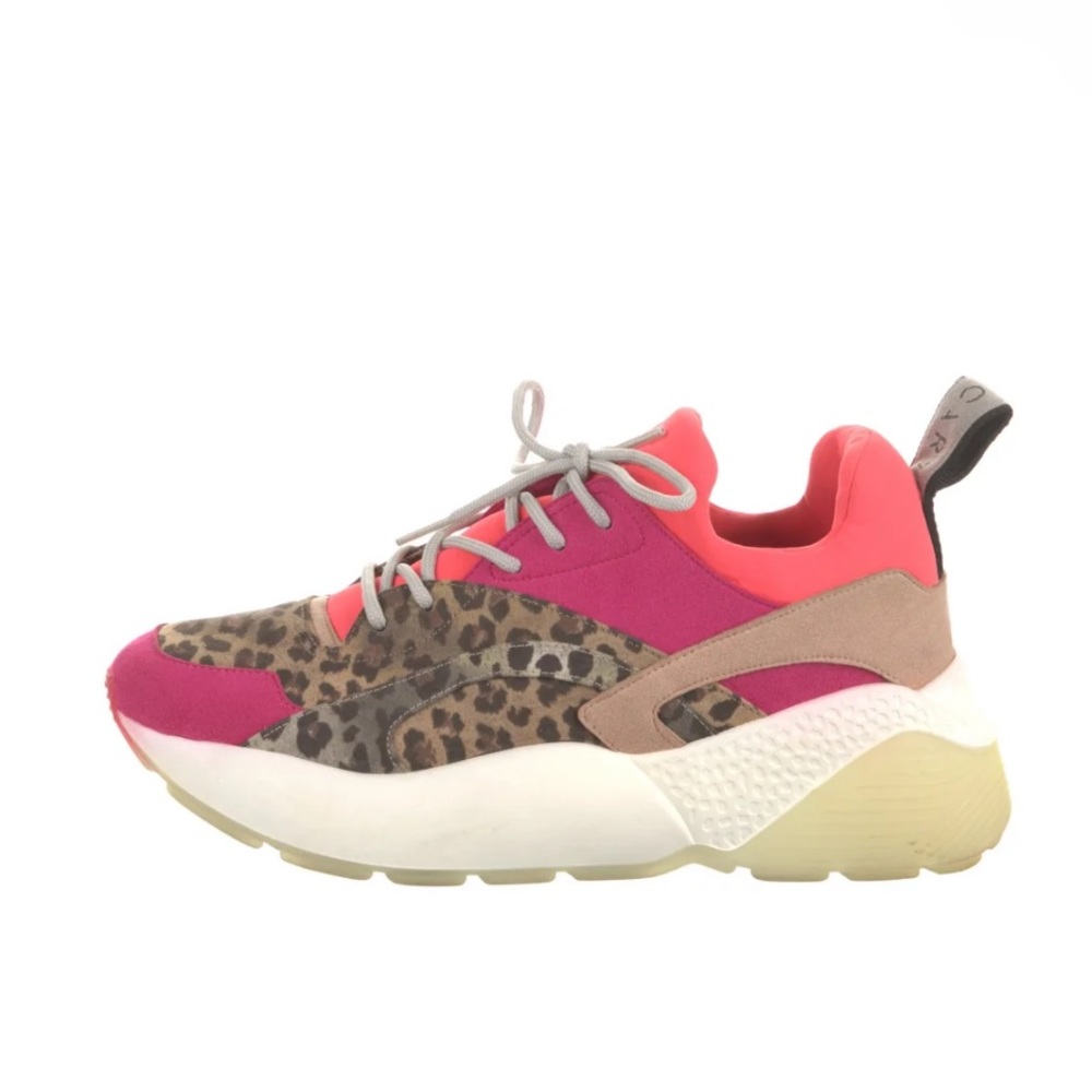 Stella McCartney cheetah pink and orange sneakers